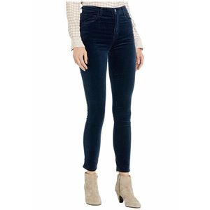 J Brand Blue Leenah High Rise Ankle Skinny Velvet